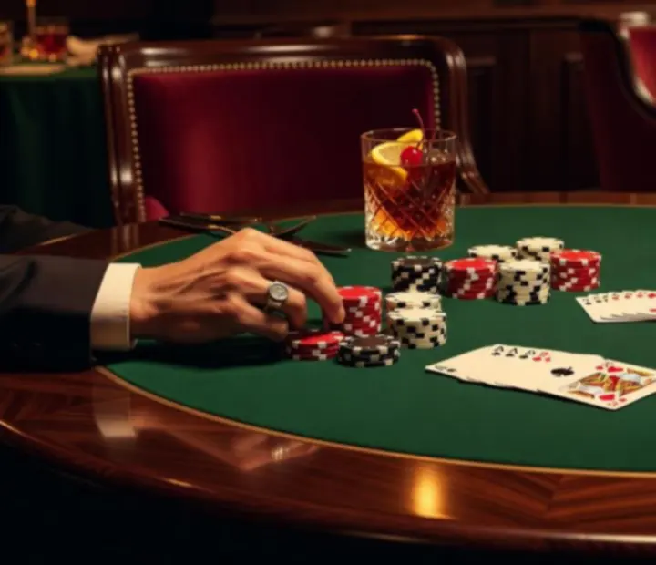 Elegant poker tables prepared for a hosted evening